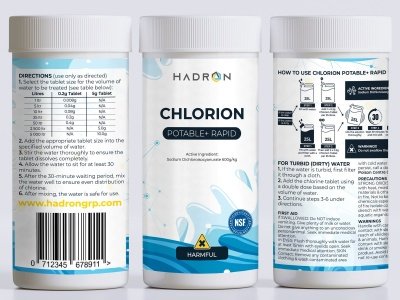 rapid dissolving chlorine tablets for 25-liter water sources