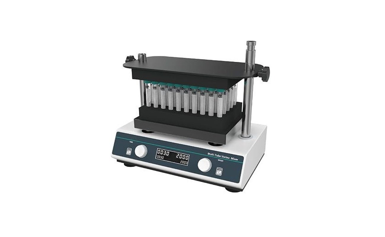 VM800Pro multi-tube vortex mixer with tube rack