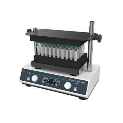 VM800Pro multi-tube vortex mixer with tube rack