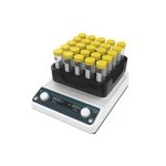 Multi-tube vortex mixer VM800Pro with tube rack – angled view