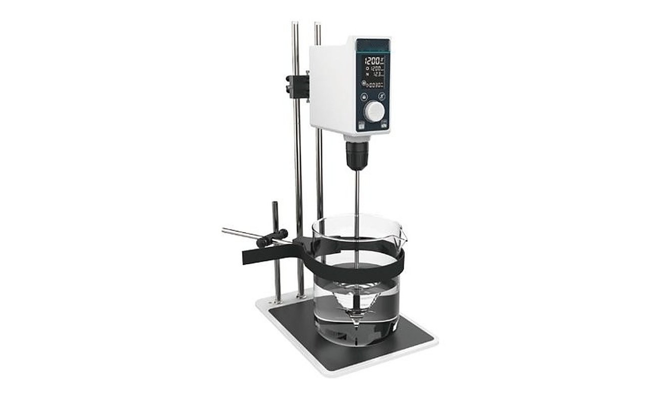 OS-50Pro overhead stirrer on stand with beaker